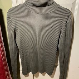 Green Ribbed Turtleneck